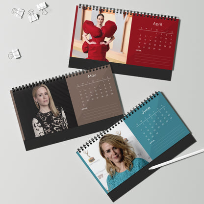 Sarah Paulson 2026 Desk Calendar | Premium Spiral Bound Celebrity Photo Calendar | Collectible Fan Gift | Stylish Desk & Office Décor