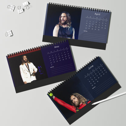 Jared Leto 2026 Desk Calendar | Premium Spiral Bound Celebrity Photo Calendar | High-Quality Fan Gift & Desk Décor