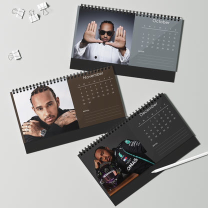 Lewis Hamilton 2026 Desk Calendar | F1 Racing Monthly Planner | Mercedes Gift | Formula 1 Memorabilia | Office Decor