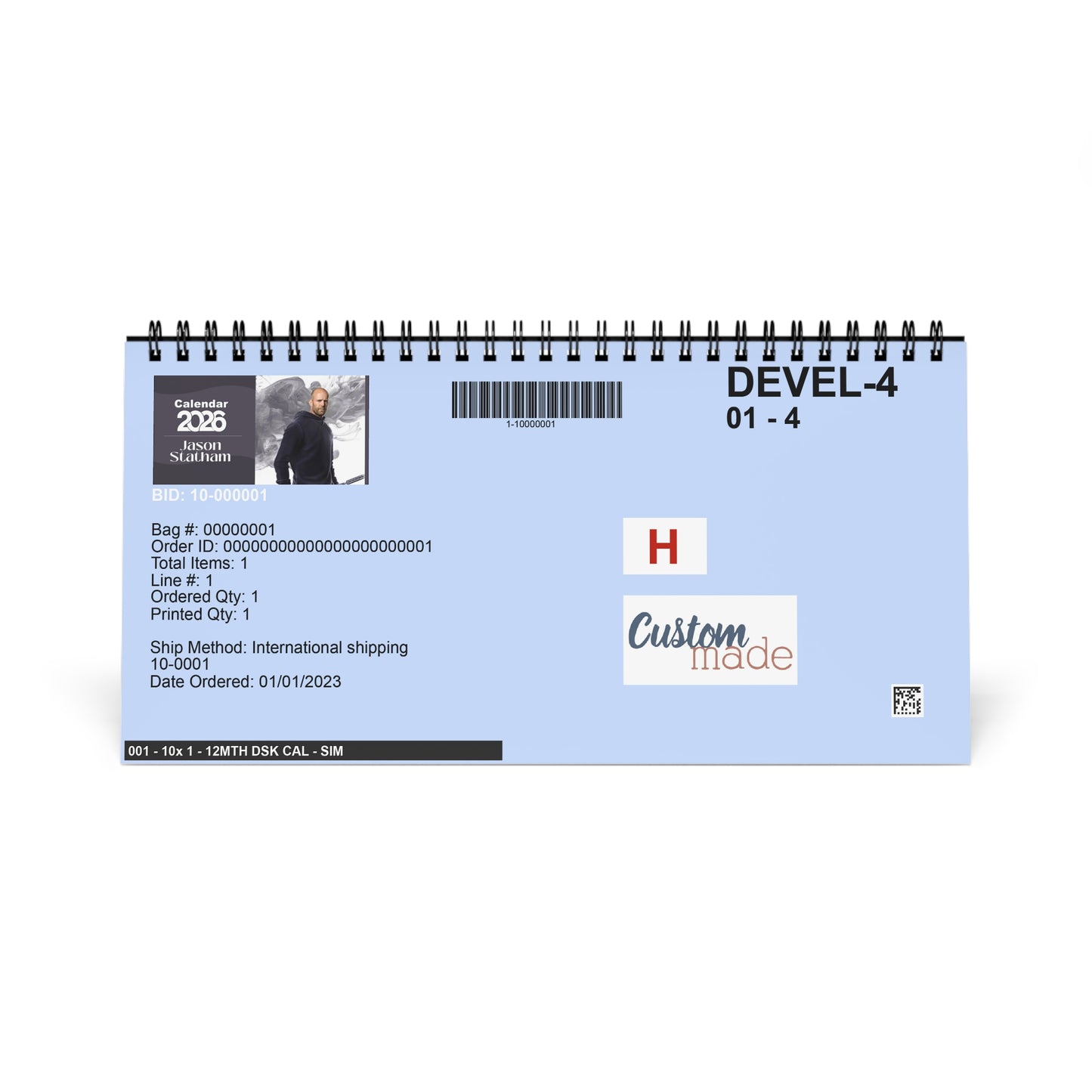 Jason Statham 2026 Desk Calendar | Celebrity Spiral Bound Photo Calendar | Action Star Fan Collectible | Stylish Desk & Office Décor