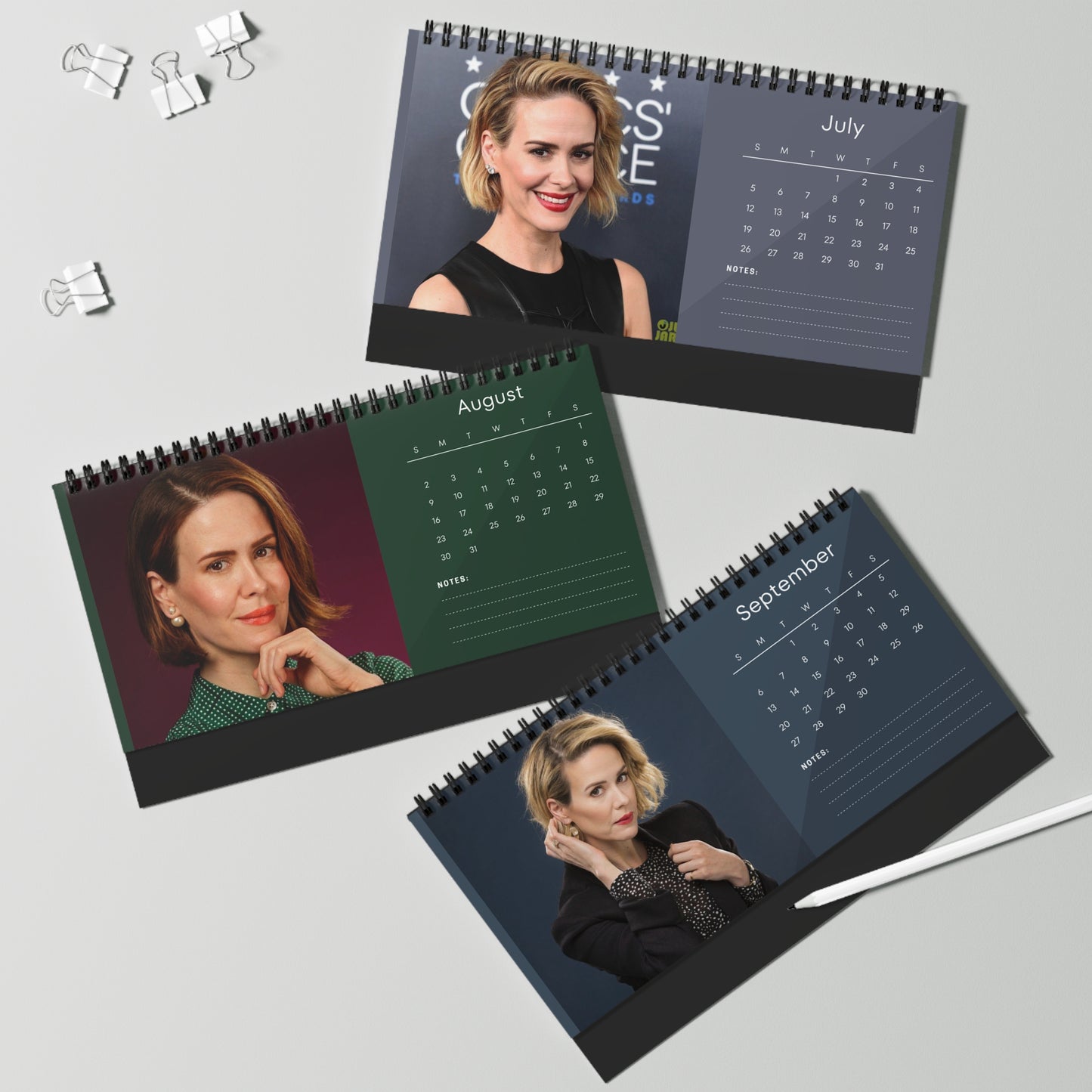 Sarah Paulson 2026 Desk Calendar | Premium Spiral Bound Celebrity Photo Calendar | Collectible Fan Gift | Stylish Desk & Office Décor