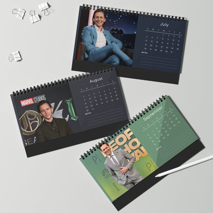Tom Hiddleston 2026 Desk Calendar | Star Photo Calendar | Actor Gift for Fans