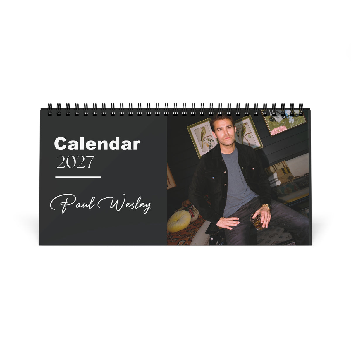 Paul Wesley 2027 Desk Calendar Vol 1 | Spiral Bound Photo Calendar | Fan Gift