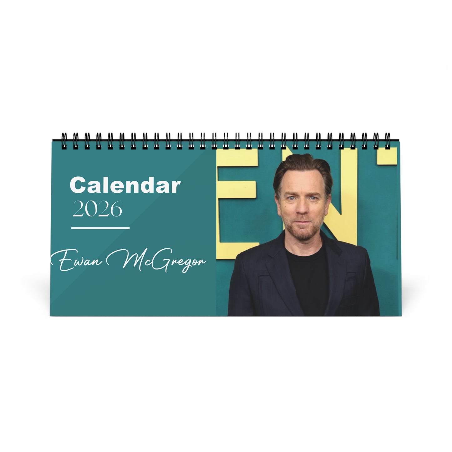 Ewan McGregor 2026 Desk Calendar | Premium Celebrity Photo Calendar | Obi-Wan Kenobi Star Gift | Stylish Desk Décor