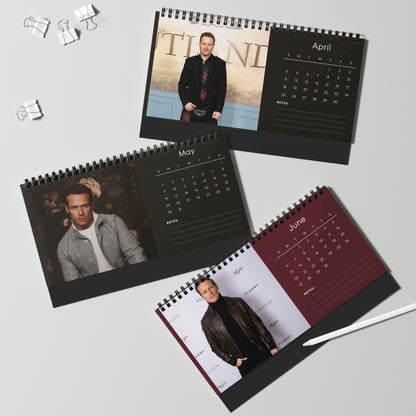 Sam Heughan 2027 Desk Calendar Vol 1 | Spiral Bound Photo Calendar | Fan Gift