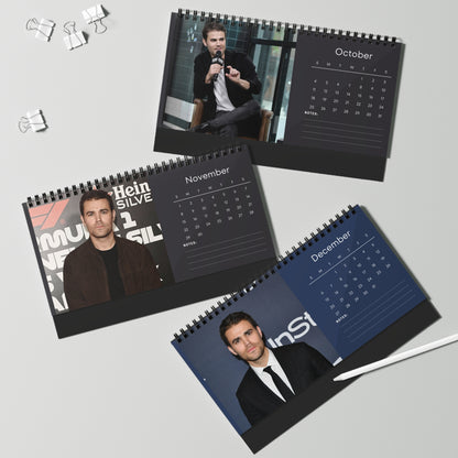 Paul Wesley 2026 Desk Calendar |Premium Spiral Bound Celebrity Photo Calendar | Perfect Fan Gift & Desk Décor