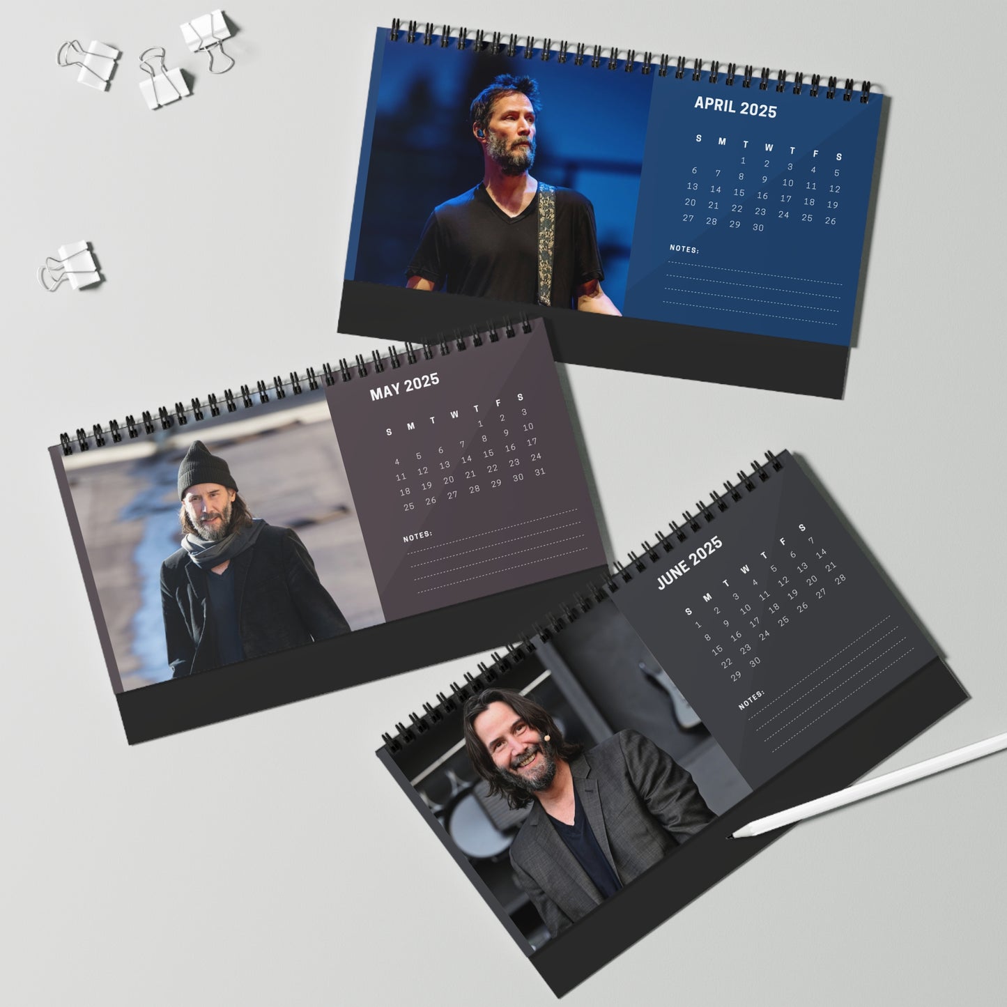 Keanu Reeves 2025 Desk Calendar | Keanu Reeves Calendar | Fan Gift