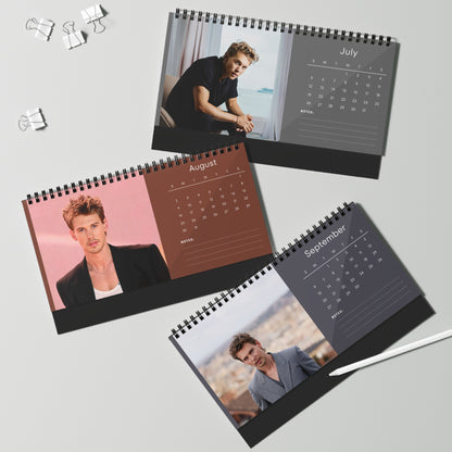Austin Butler 2026 Desk Calendar | Celebrity Spiral Bound Photo Calendar | Fan Collectible Gift | Stylish Desk & Office Décor