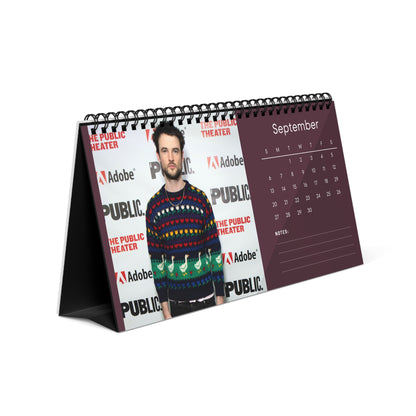 Tom Sturridge 2026 Desk Calendar | Premium Spiral Bound Celebrity Photo Calendar | High-Quality Fan Gift & Desk Décor