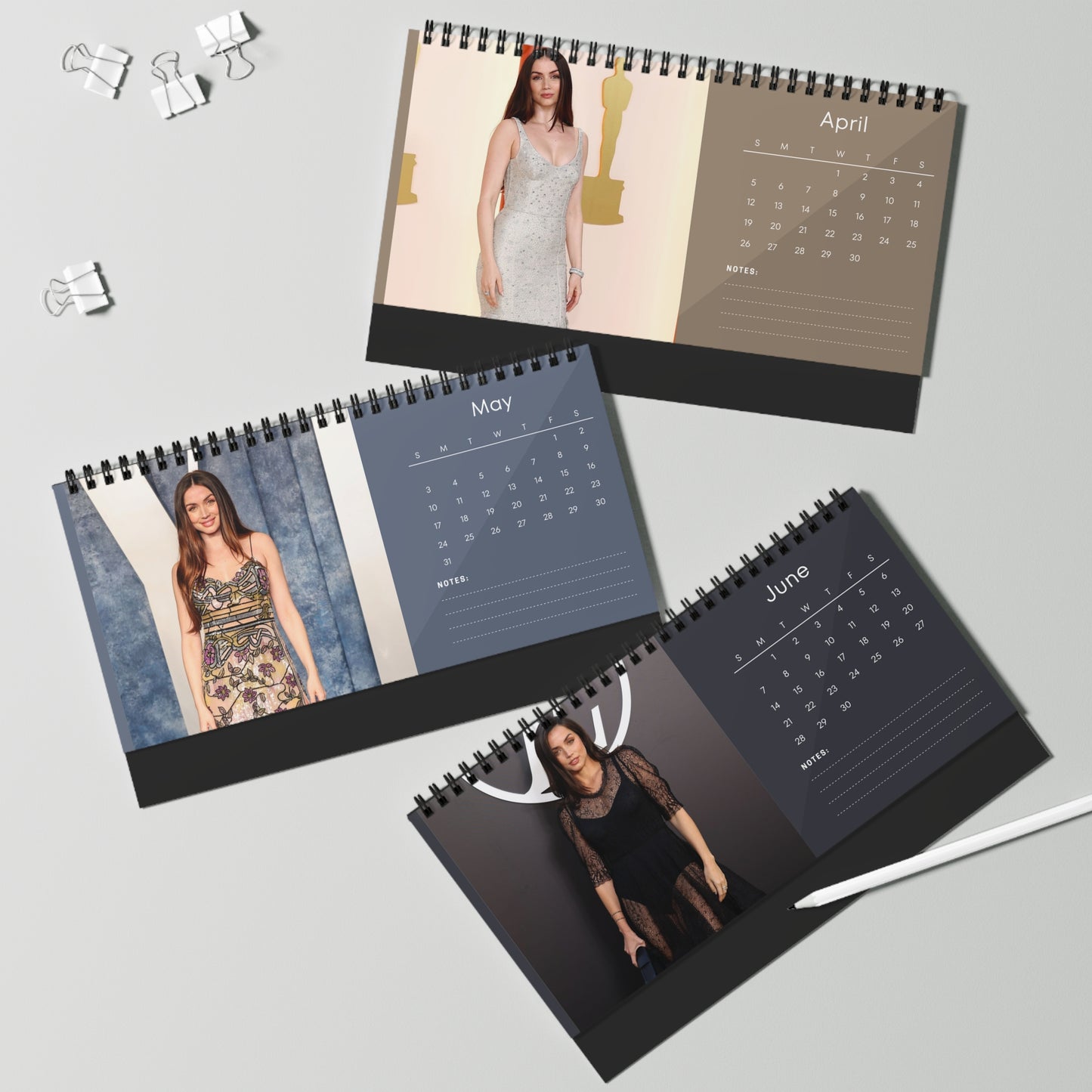 Ana de Armas 2026 Desk Calendar | Actress Monthly Planner | Ana de Armas Gift | Bond Girl Calendar | Office Decor