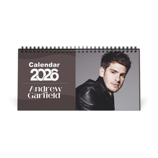 Andrew Garfield 2026 Desk Calendar | Celebrity Spiral Bound Photo Calendar | Fan Collectible Gift | Stylish Desk & Office Décor