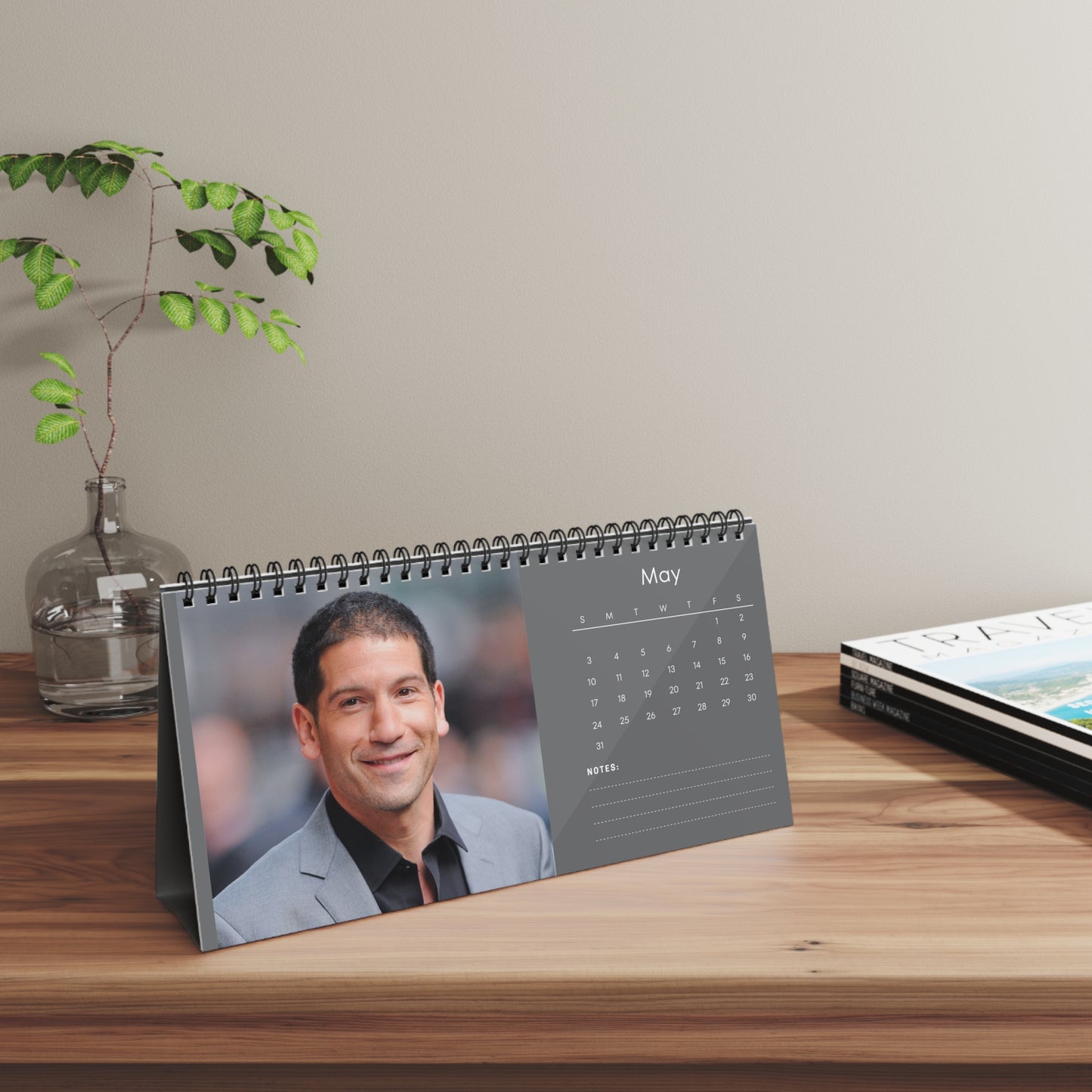 Jon Bernthal 2026 Desk Calendar | Premium Spiral Bound Celebrity Photo Calendar | High-Quality Fan Gift & Desk Décor