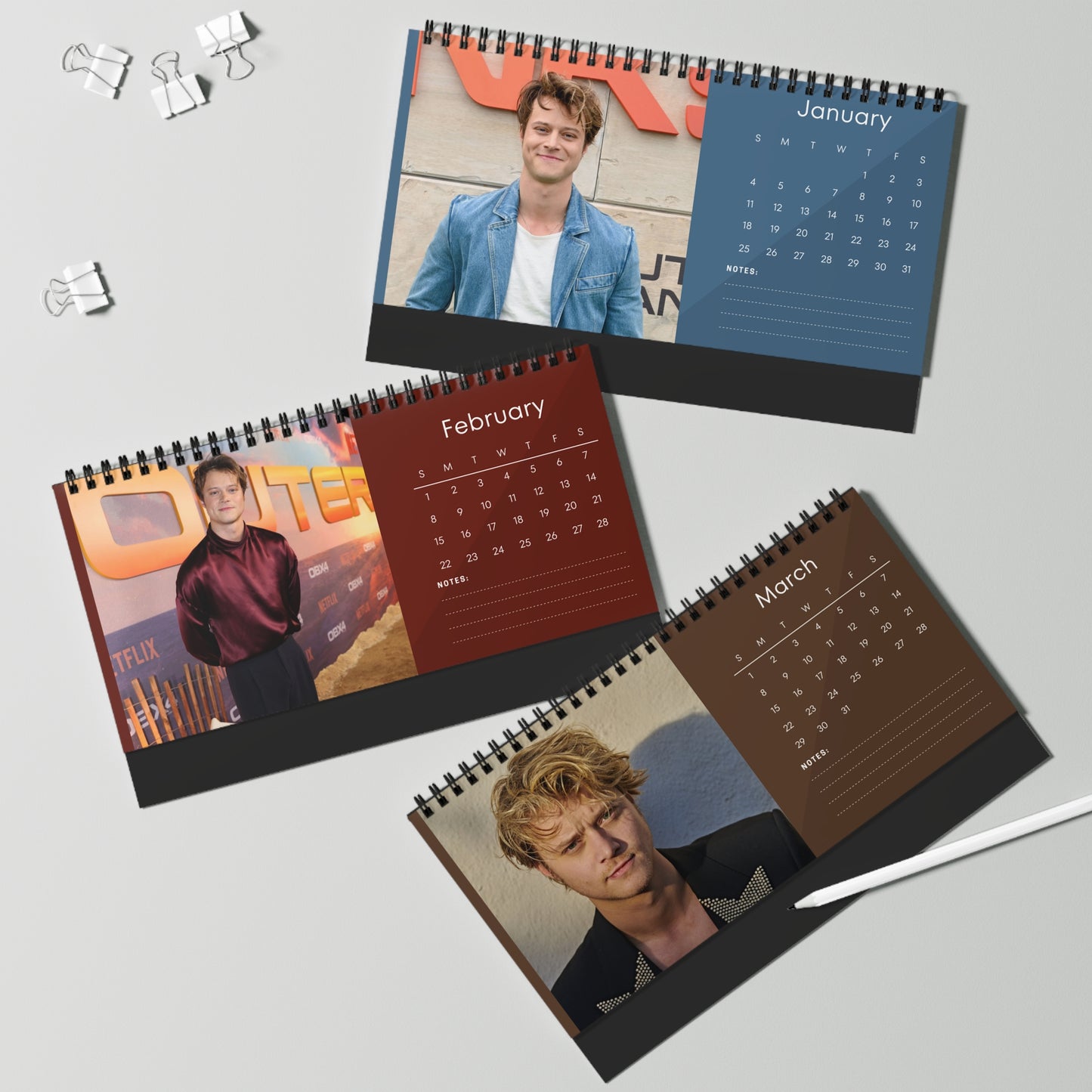 Rudy Pankow 2026 Desk Calendar | Premium Celebrity Photo Calendar | Outer Banks Star | Stylish Fan Gift