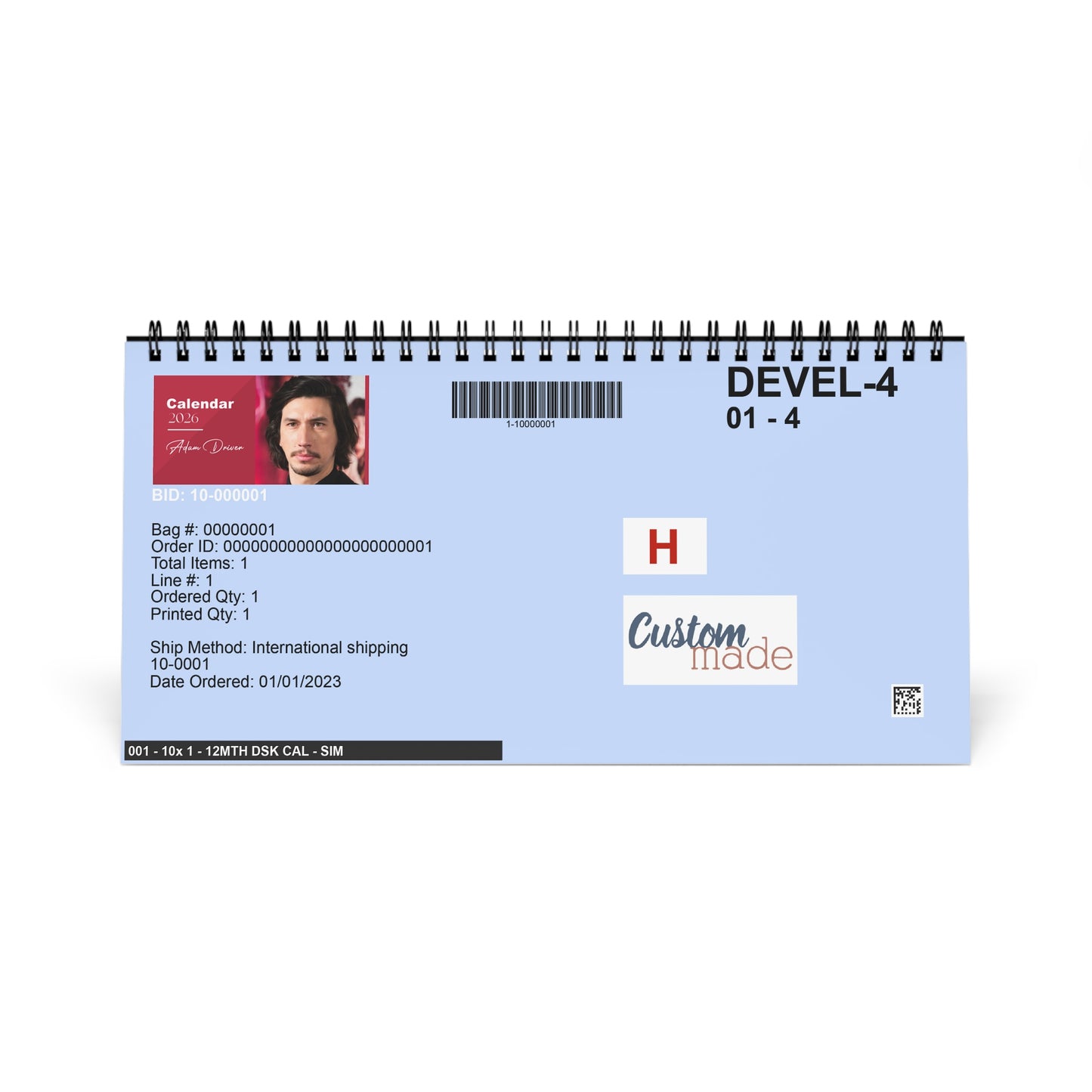Adam Driver 2026 Desk Calendar | Premium Spiral Bound Celebrity Photo Calendar | High Quality Collectible Gift for Fans & Desk Décor