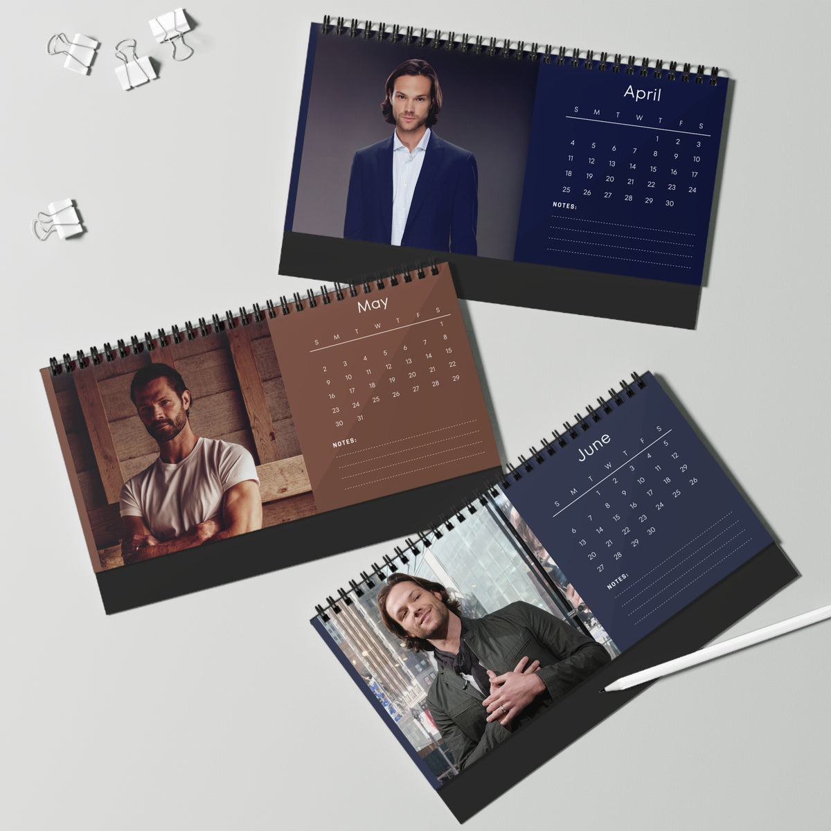 Jared Padalecki 2027 Desk Calendar Vol 2 | Spiral Bound Photo Calendar | Fan Gift