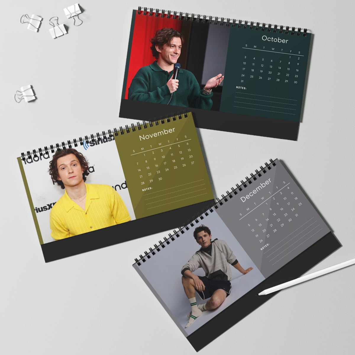 Tom Holland 2027 Desk Calendar Vol 3 | Spiral Bound Photo Calendar | Fan Gift