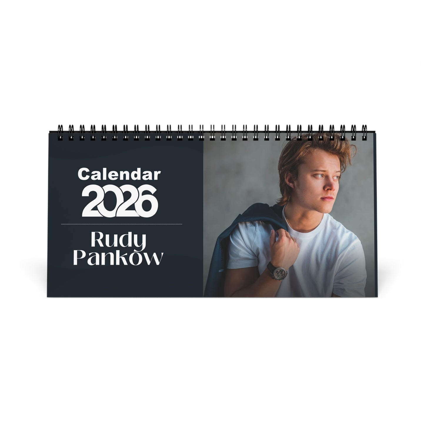 Rudy Pankow 2026 Desk Calendar | Premium Spiral Bound Celebrity Photo Calendar | Collectible Fan Gift | Stylish Desk & Office Décor