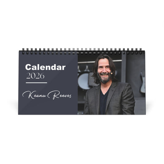 Keanu Reeves 2026 Desk Calendar | John Wick & Matrix Star | Hollywood Icon Planner | Actor Gift | Movie Decor