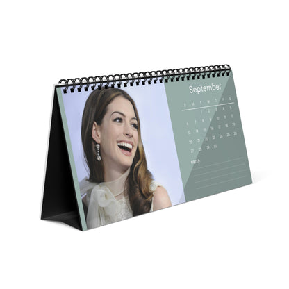 Anne Hathaway 2026 Desk Calendar | Celebrity Spiral Bound Photo Calendar | Fan Collectible Gift | Stylish Desk & Office Décor