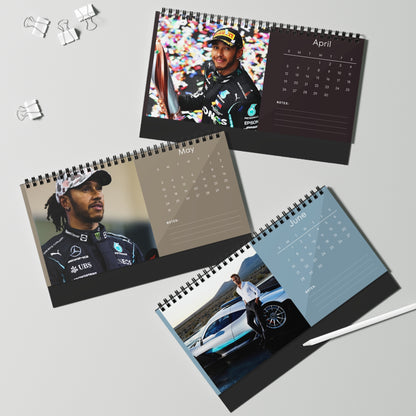 Lewis Hamilton 2026 Desk Calendar | F1 Racing Monthly Planner | Mercedes Gift | Formula 1 Memorabilia | Office Decor