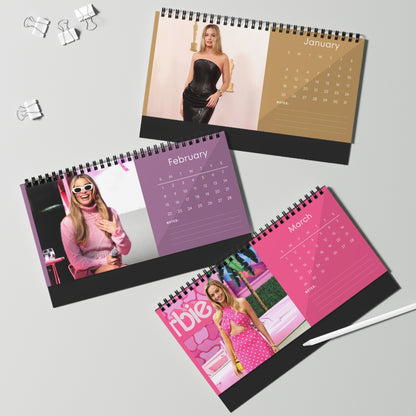 Margot Robbie 2026 Desk Calendar | Premium Spiral Bound Celebrity Photo Calendar | Stunning Collectible Gift for Fans & Desk Décor