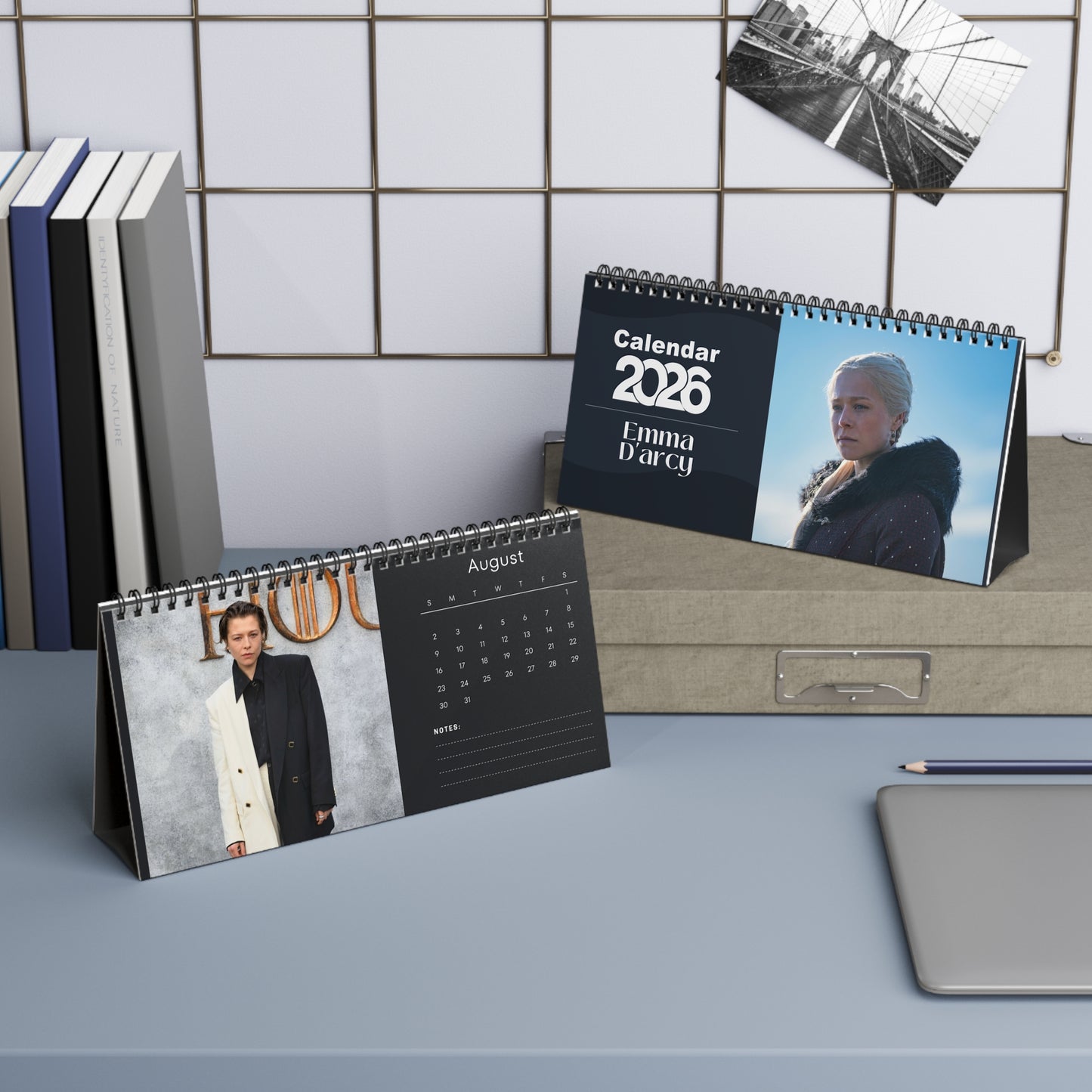 Emma D Arcy 2026 Desk Calendar |Premium Spiral Bound Celebrity Photo Calendar | Collectible Fan Gift | Stylish Desk