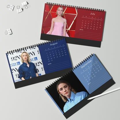 Saoirse Ronan 2026 Desk Calendar | Premium Spiral Bound Celebrity Photo Calendar | High-Quality Fan Gift & Desk Décor
