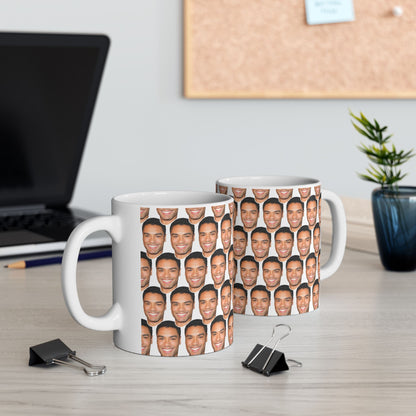 Regé-Jean Page Face Pattern Ceramic Mug | Unique Gift for Regé-Jean Page Fans