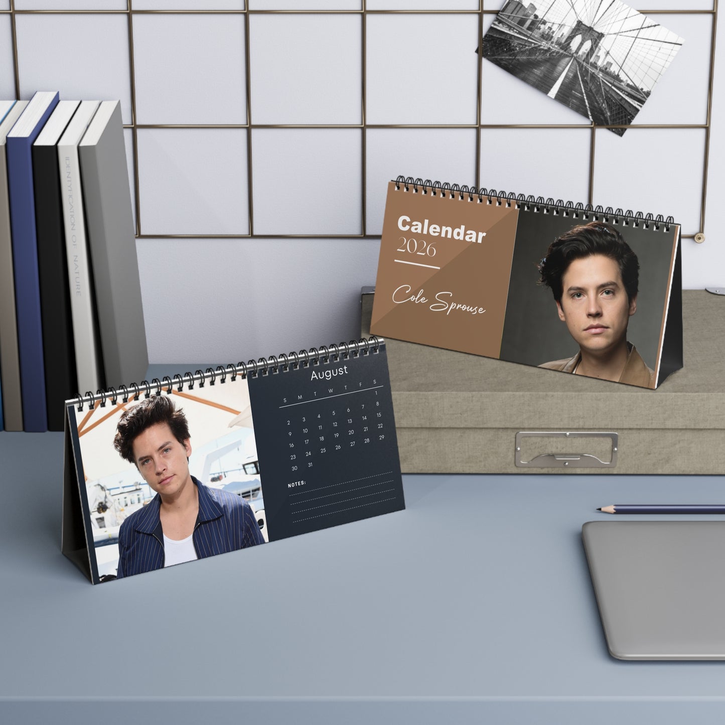 Cole Sprouse 2026 Desk Calendar | Premium Spiral Bound Celebrity Photo Calendar | High-Quality Fan Gift & Desk Décor