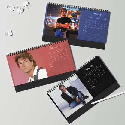 Patrick Swayze 2027 Desk Calendar | Spiral Bound Photo Calendar | Fan Gift