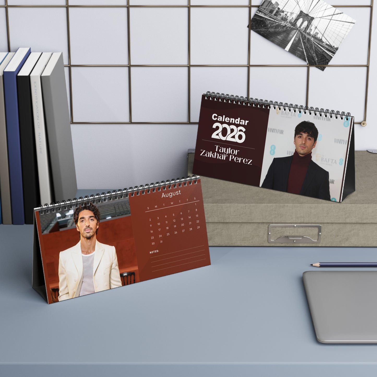 Taylor Zakhar Perez 2026 Desk Calendar | Premium Spiral Bound Celebrity Photo Calendar | Collectible Fan Gift | Stylish Desk & Office Décor