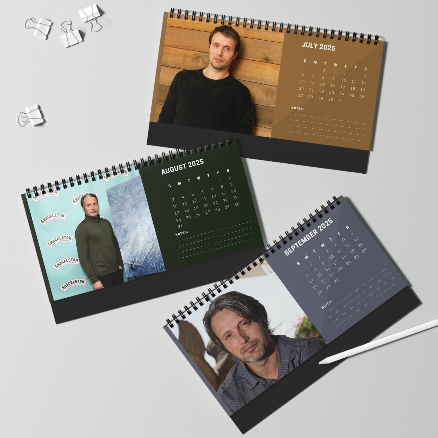 Mads Mikkelsen 2025 Desk Calendar | Mads Mikkelsen Calendar | Fan Gift