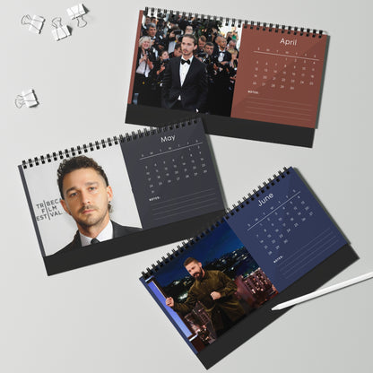 Shia LaBeouf 2026 Desk Calendar | Celebrity Photo Calendar | Hollywood Actor | Stylish Desk Accessory & Fan Gift