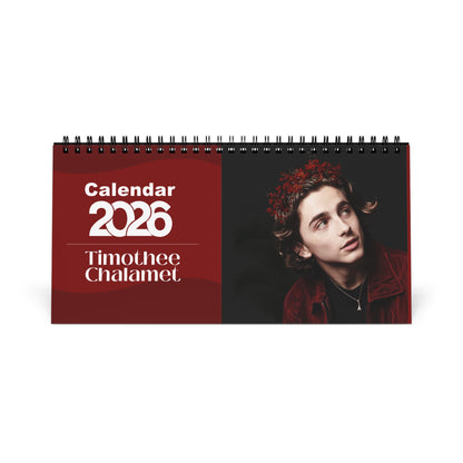Timothée Chalamet 2026 Desk Calendar | Premium Spiral Bound Celebrity Photo Calendar | Collectible Fan Gift | Stylish Desk & Office Décor