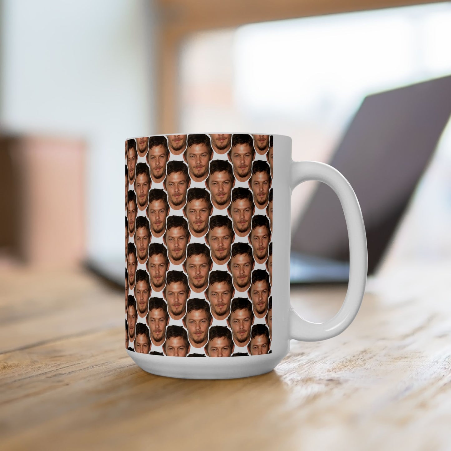 Michael Cera Face Pattern Ceramic Mug | Unique Gift for Michael Cera Fans