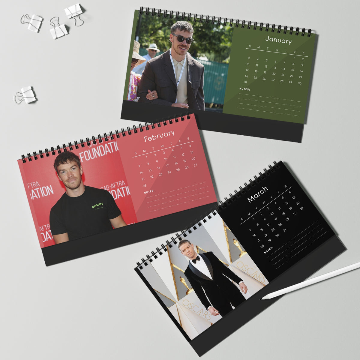 Will Poulter 2027 Desk Calendar Vol 4 | Spiral Bound Photo Calendar | Fan Gift
