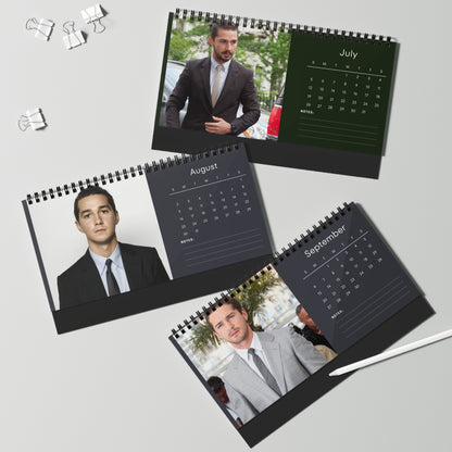 Shia LaBeouf 2026 Desk Calendar | Celebrity Photo Calendar | Hollywood Actor | Stylish Desk Accessory & Fan Gift