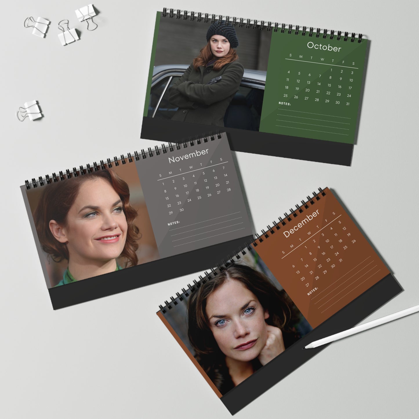 Ruth Wilson 2026 Desk Calendar | Celebrity Spiral Bound Photo Calendar | Fan Collectible Gift | Stylish Desk & Office Décor