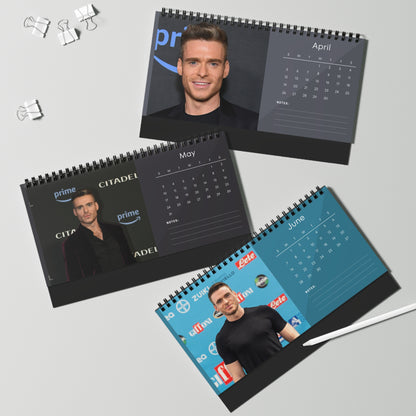 Richard Madden 2026 Desk Calendar | Premium Spiral Bound Celebrity Photo Calendar | High-Quality Fan Gift & Desk Décor