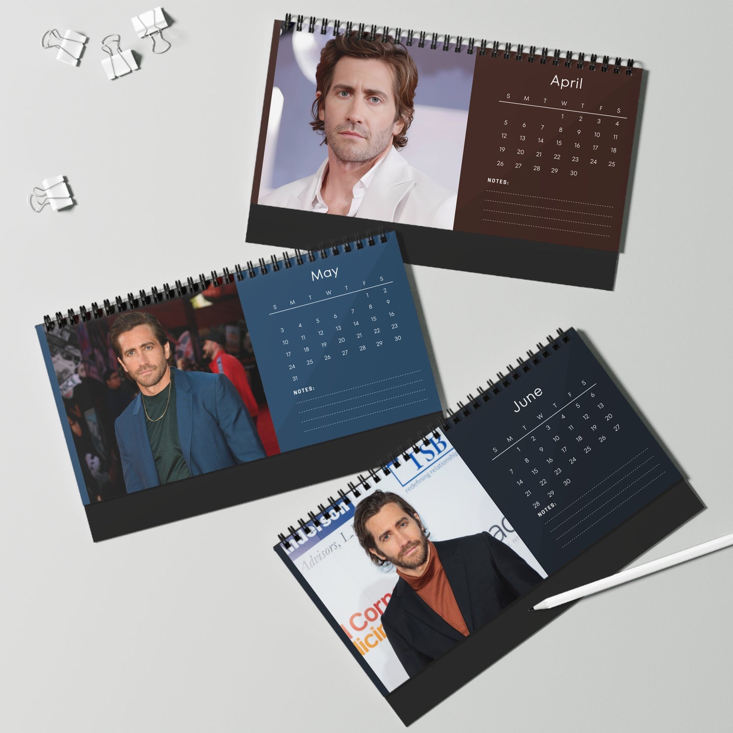 Jake Gyllenhaal 2026 Desk Calendar | Hollywood Actor Planner | Movie Star Gift | Donnie Darko & Nightcrawler Calendar | Office Decor
