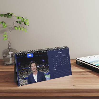Matt Bomer 2026 Desk Calendar | Premium Spiral Bound Celebrity Photo Calendar | Collectible Fan Gift | Stylish Desk & Office Décor