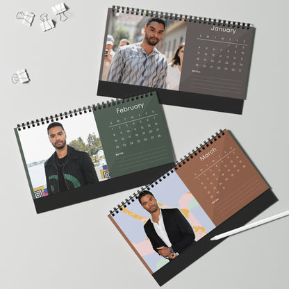 Regé-Jean Page 2026 Desk Calendar | Celebrity Spiral Bound Photo Calendar | Fan Collectible Gift | Stylish Desk & Office Décor