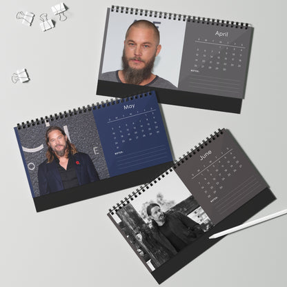 Travis Fimmel 2026 Desk Calendar | Celebrity Spiral Bound Photo Calendar | Fan Collectible Gift | Stylish Desk & Office Décor