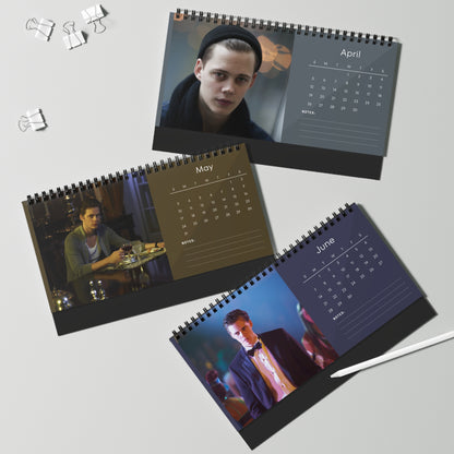 Bill Skarsgård 2026 Desk Calendar | Premium Spiral Bound Celebrity Photo Calendar | Collectible Fan Gift | Stylish Desk & Office Décor