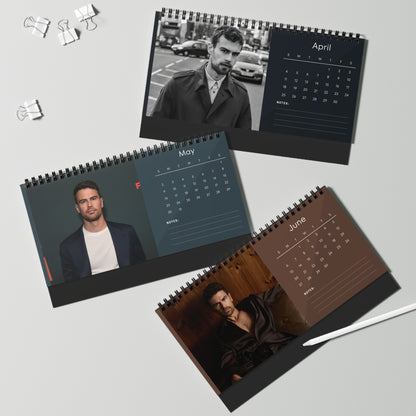Theo James 2027 Desk Calendar Vol 1 | Spiral Bound Photo Calendar | Fan Gift