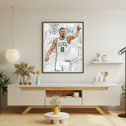 Kristaps Porziņģis Matte Paper Poster, Frames & Hanger
