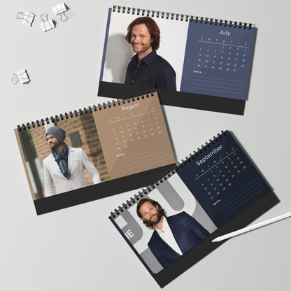 Jared Padalecki 2026 Desk Calendar | Premium Spiral Bound Celebrity Photo Calendar | High-Quality Fan Gift & Desk Décor