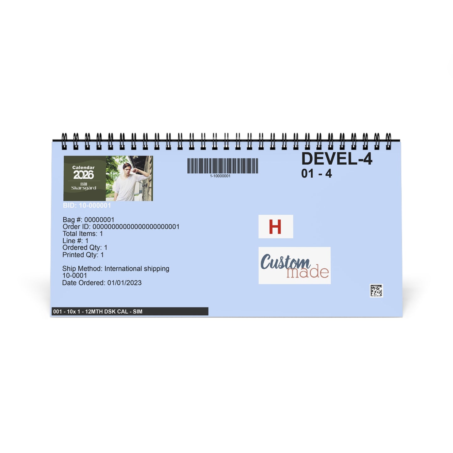 Bill Skarsgård 2026 Desk Calendar | Premium Spiral Bound Celebrity Photo Calendar | Collectible Fan Gift | Stylish Desk & Office Décor