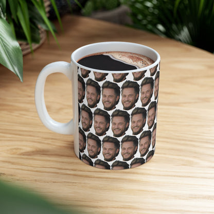 Travis Fimmel Face Pattern Ceramic Mug | Unique Gift for Travis Fimmel Fans