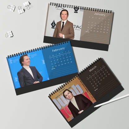 Paul Dano 2026 Desk Calendar | Premium Spiral Bound Celebrity Photo Calendar | Perfect Gift for Fans & Stylish Desk Décor